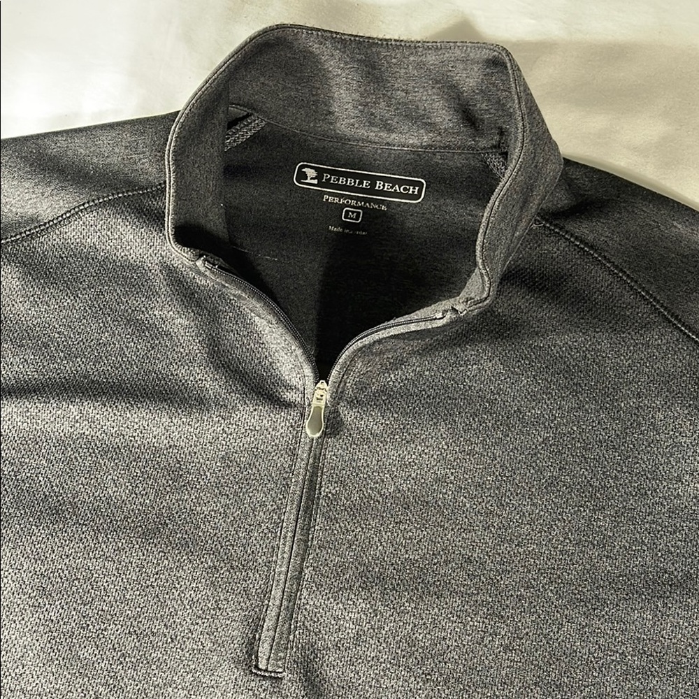 Pebble Beach mens charcoal grey Performance quarter zip pullover jacket - size M